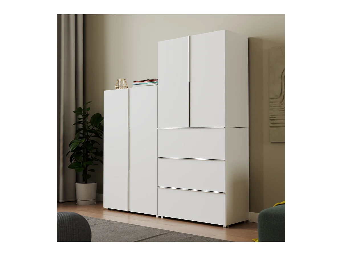 Meuble de rangement 3 tiroirs blanc L76cm - ORSA