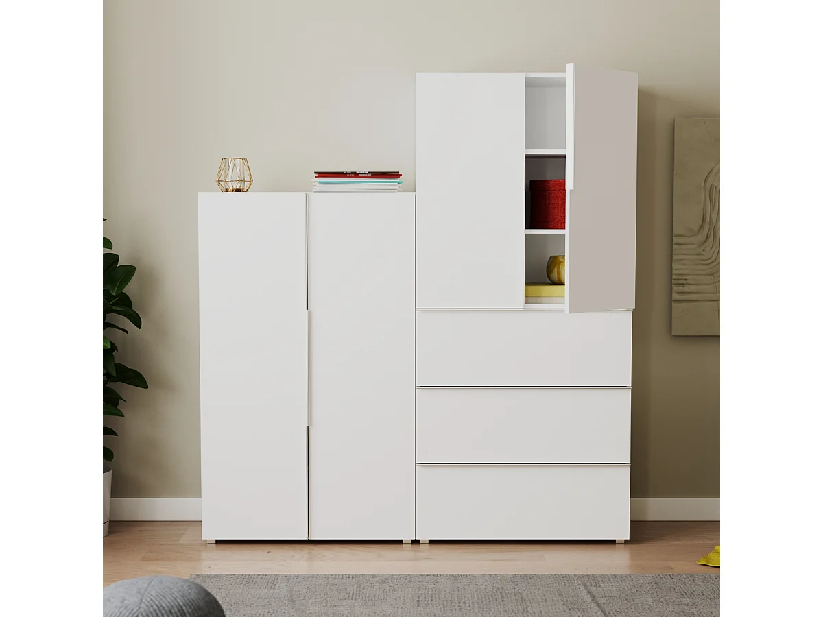 Meuble de rangement 3 tiroirs blanc L76cm - ORSA