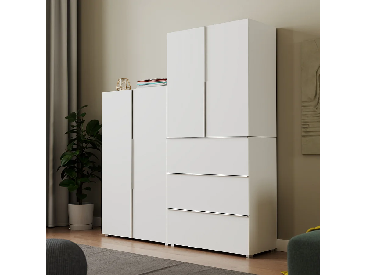 Meuble de rangement 3 tiroirs blanc L76cm - ORSA