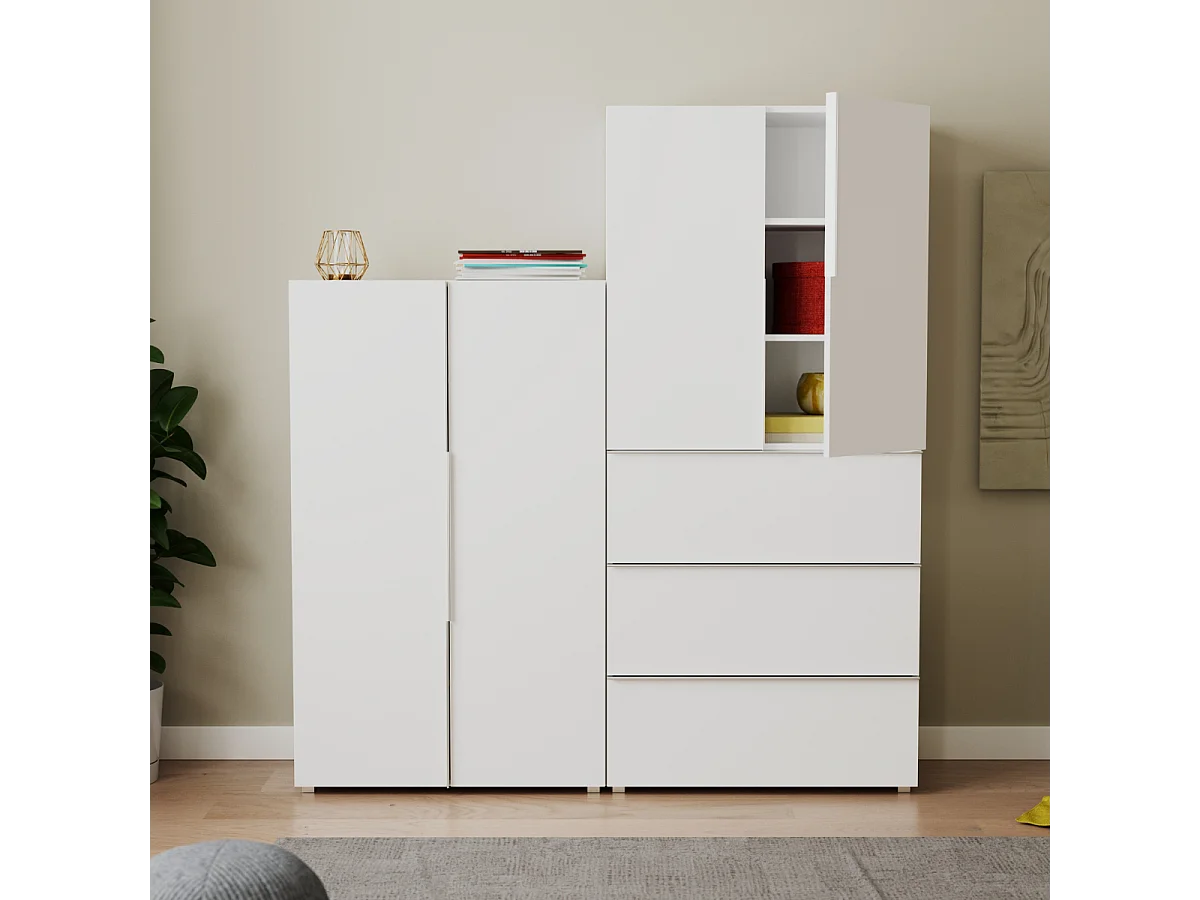 Meuble de rangement 3 tiroirs blanc L76cm - ORSA