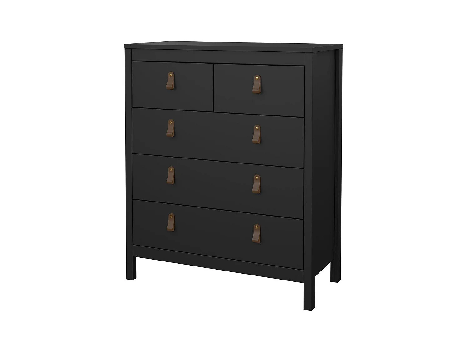 Ladekast met 5 lades matzwart H98,9 cm – BARCELONE