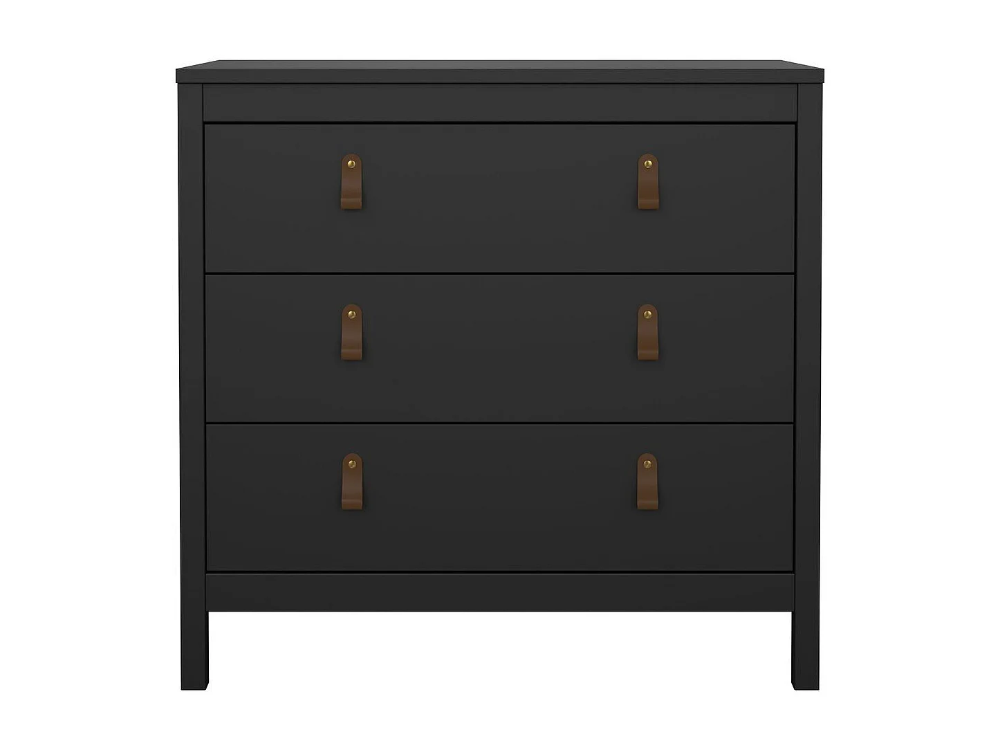 Ladekast met 3 lades matzwart B82,3 cm – BARCELONE