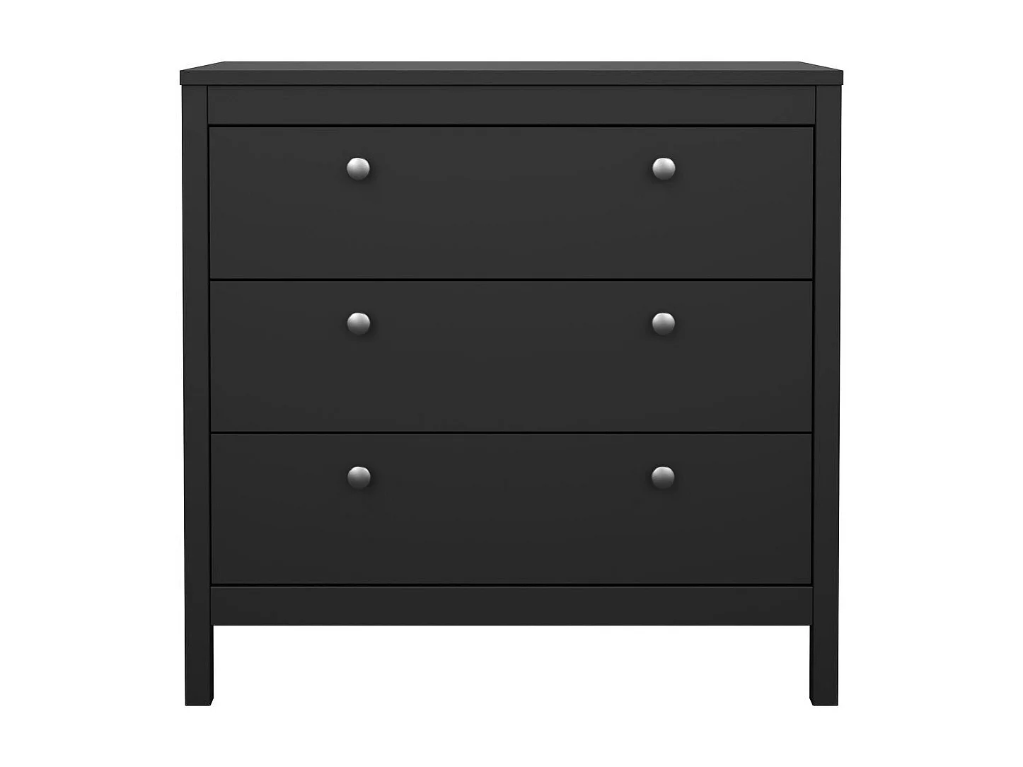 Ladekast met 3 lades matzwart B82,3 cm – BARCELONE