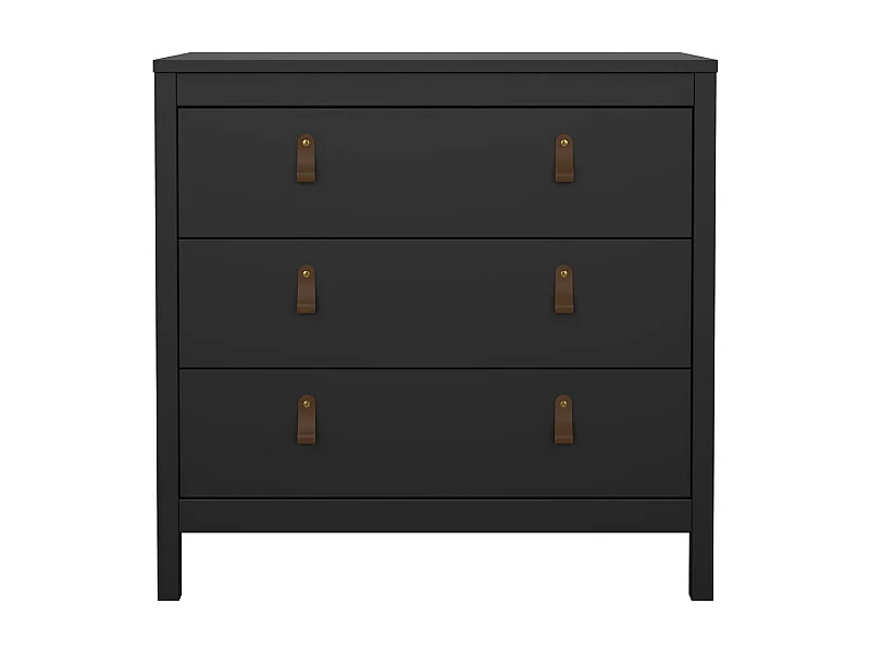 Ladekast met 3 lades matzwart B82,3 cm – BARCELONE