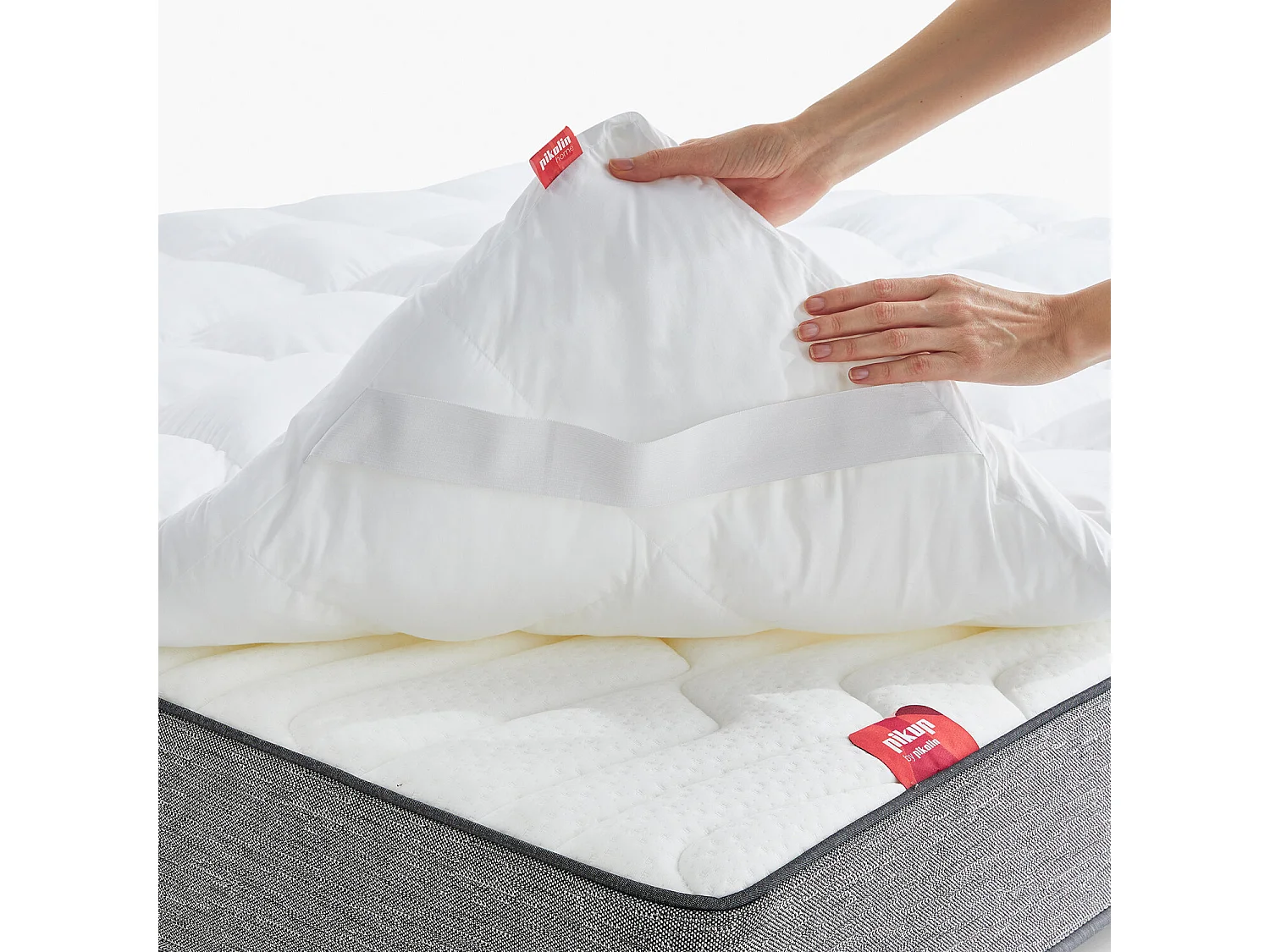 Topper 180x190cm| PIKOLIN HOME| Microfibra| Antiacaro| Fino a 32cm