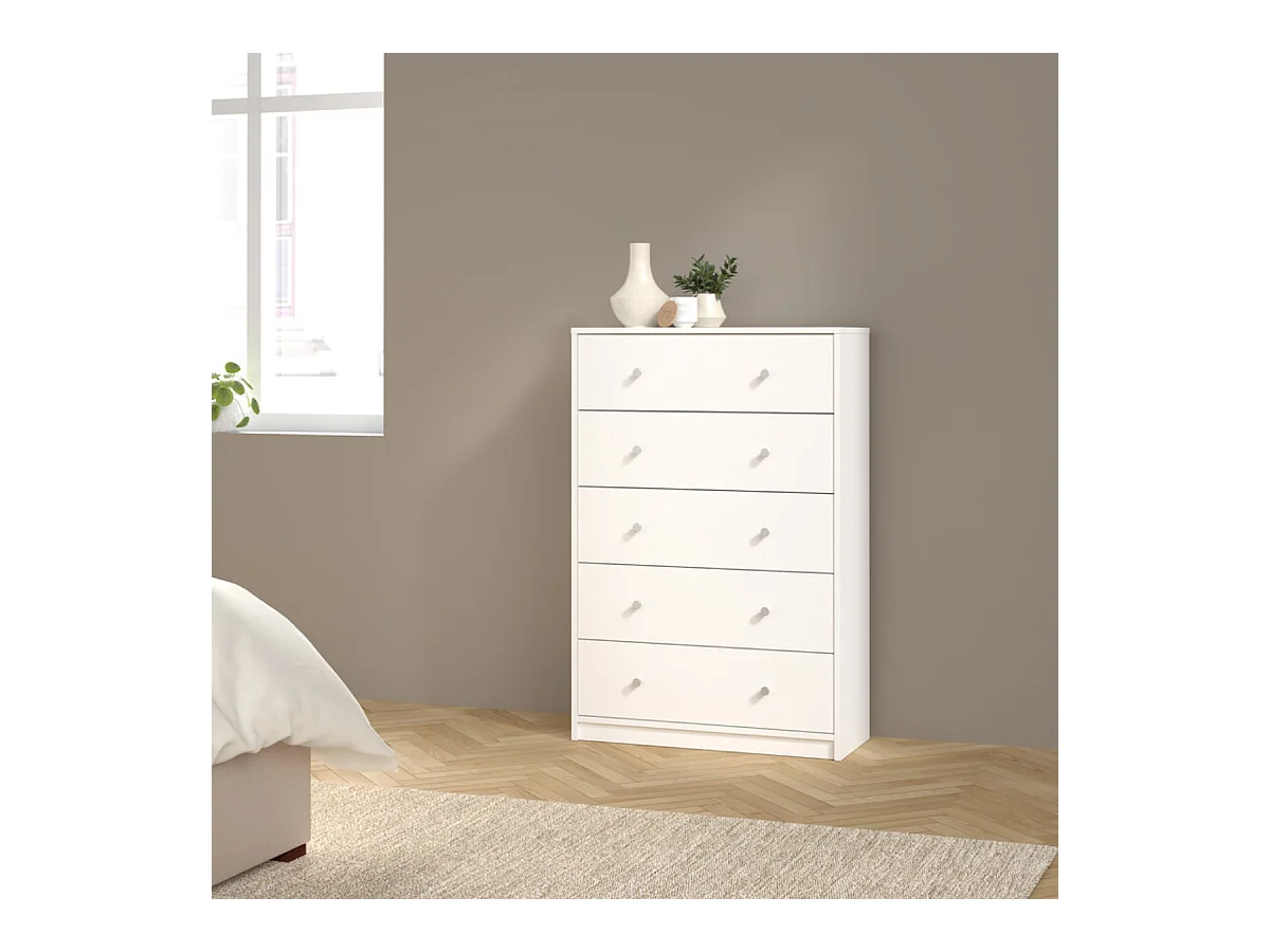 Ladekast met 5 lades wit H108,1 cm – LISE