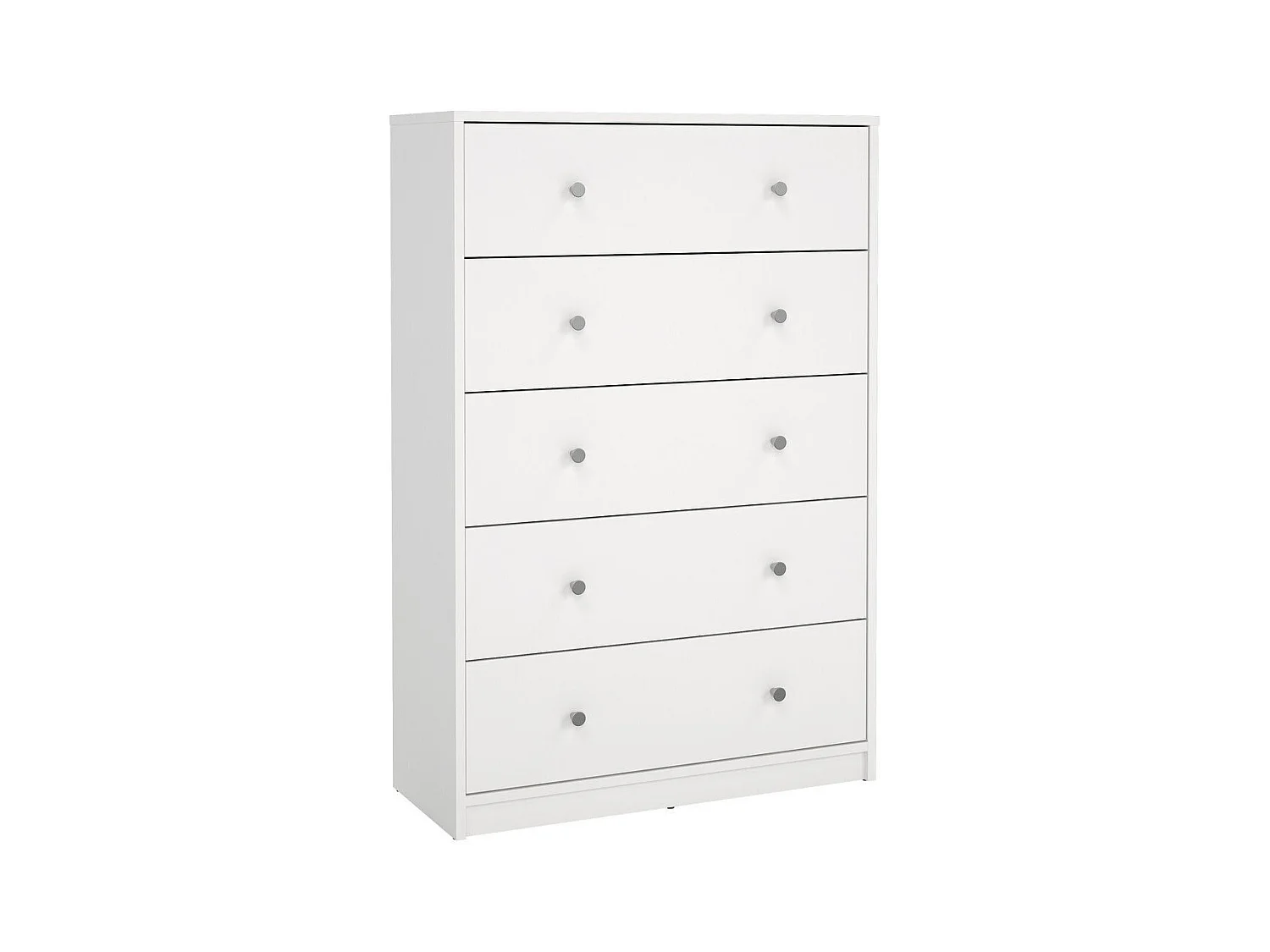 Commode 5 tiroirs blanc H108 cm - LISE