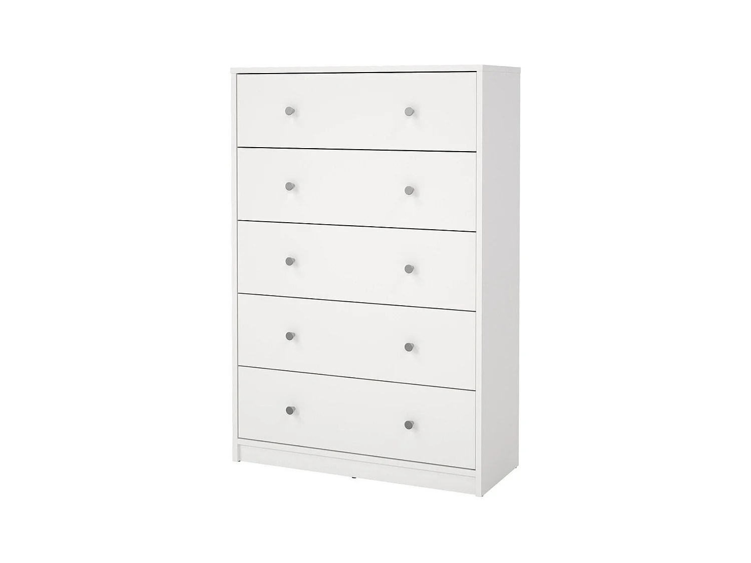 Commode 5 tiroirs blanc H108 cm - LISE