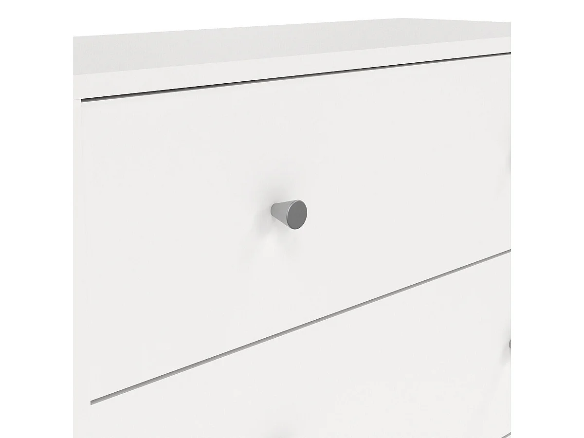 Commode 5 tiroirs blanc H108 cm - LISE