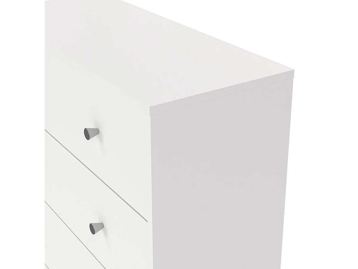 Commode 5 tiroirs blanc H108 cm - LISE