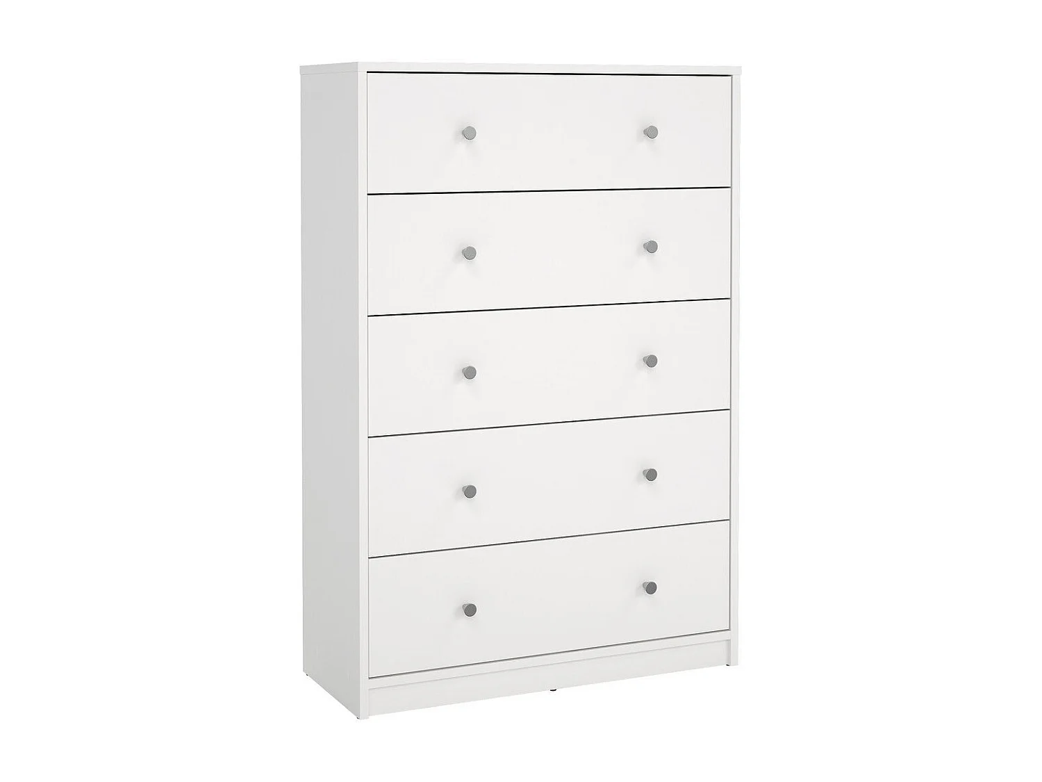 Commode 5 tiroirs blanc H108 cm - LISE