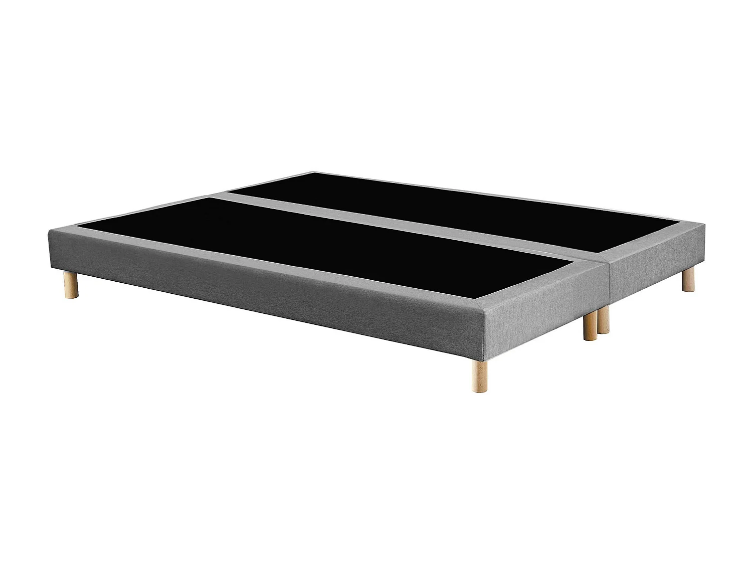 Ensemble matelas ressorts ASTRE + sommier pour un confort durable Dimensions - 2x80 x 200 cm, Sommier - Gris