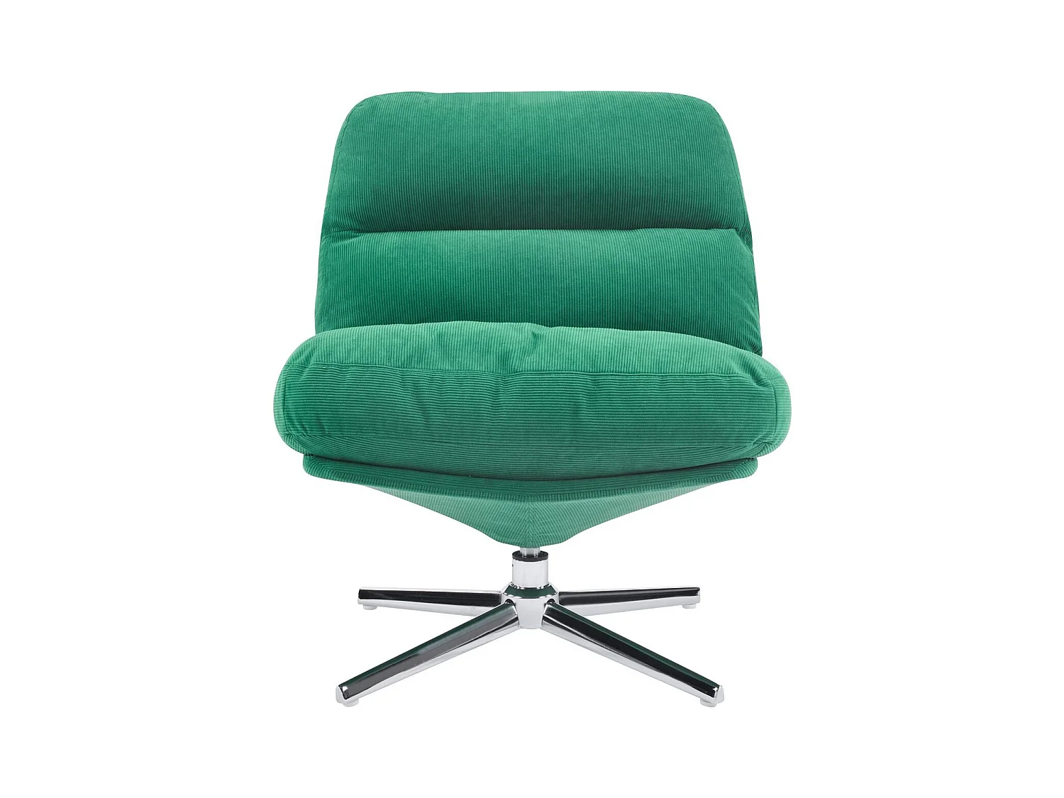 Fauteuil pivotant en velours côtelé vert électrique et piètement chromé - Julia