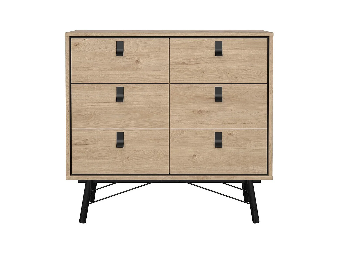 Commode double 6 tiroirs avec piètement métallique L101,8 cm - JOYCE