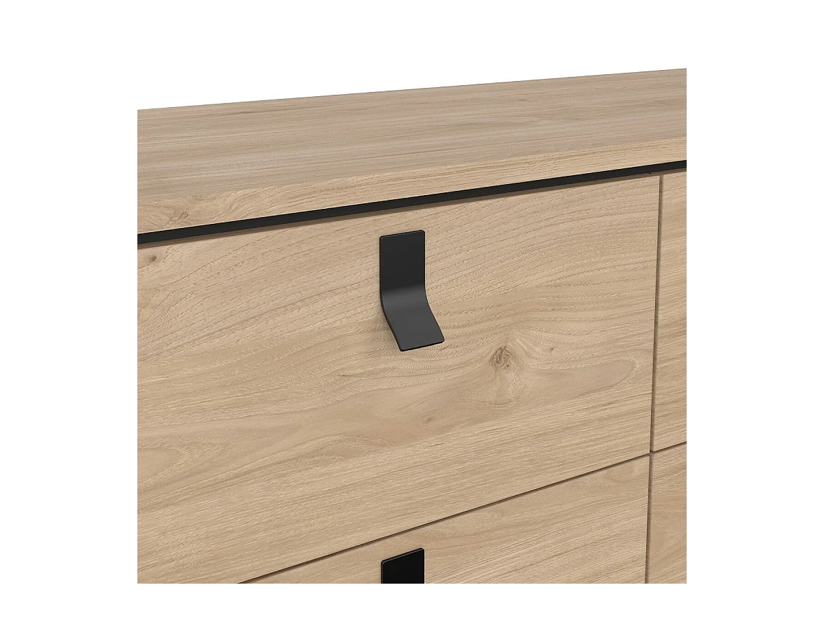 Commode double 6 tiroirs avec piètement métallique L101,8 cm - JOYCE