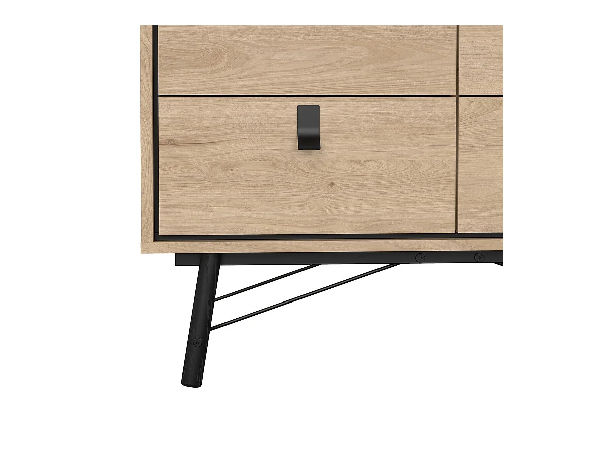 Commode double 6 tiroirs avec piètement métallique L101,8 cm - JOYCE