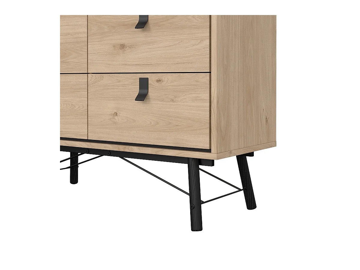 Commode double 6 tiroirs avec piètement métallique L101,8 cm - JOYCE