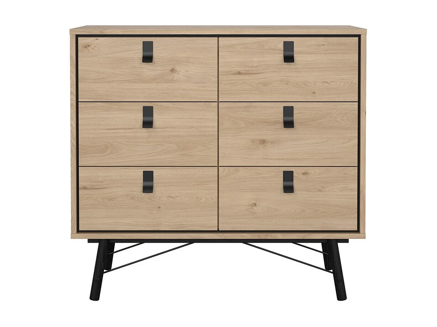 Commode double 6 tiroirs avec piètement métallique L101,8 cm - JOYCE