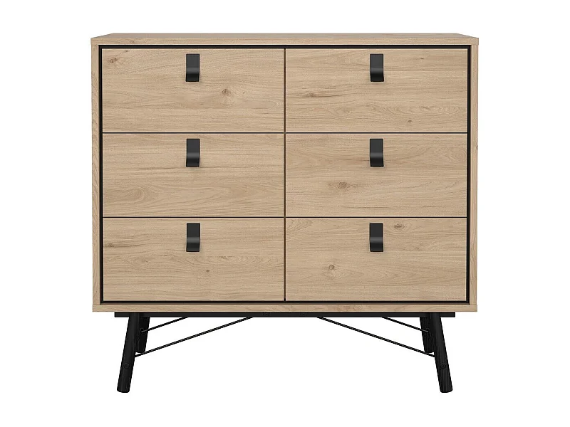 Dubbele ladekast met 6 lades en metalen onderstel B101,8 cm – JOYCE