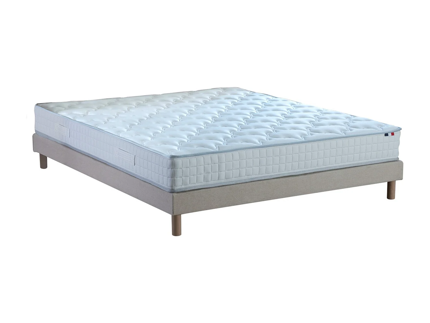 Ensemble matelas ressorts ASTRE + sommier pour un confort durable Dimensions - 140 x 190 cm, Sommier - Beige