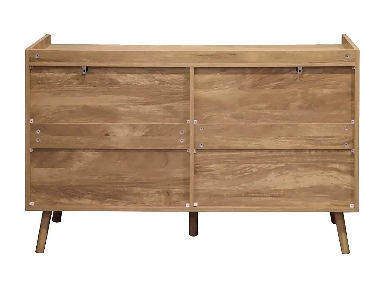 Commode 6 tiroirs avec façades en rotin naturel L120 cm - PALMO