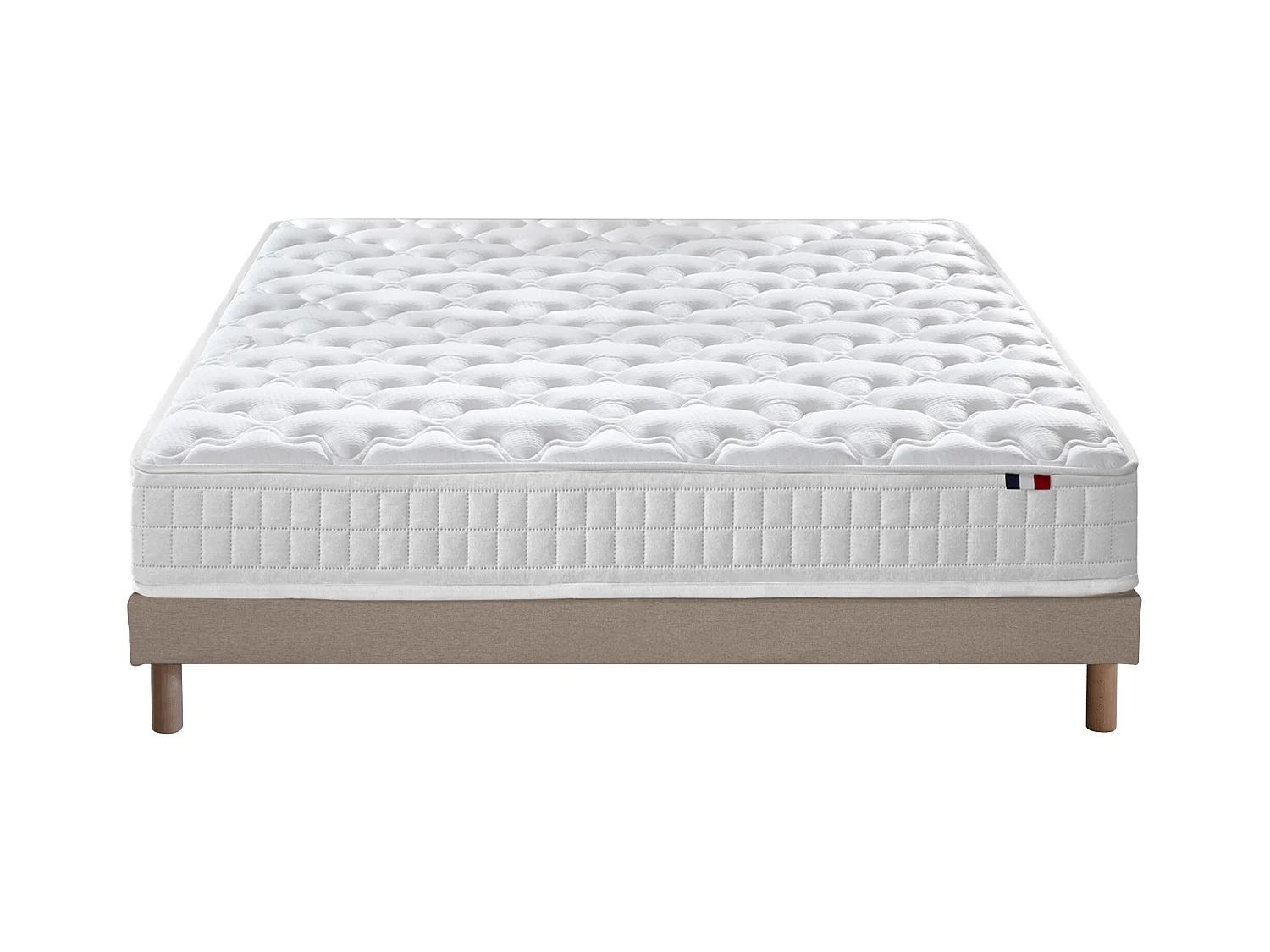 Ensemble matelas ressorts ASTRE + sommier pour un confort durable Dimensions - 140 x 200 cm, Sommier - Beige