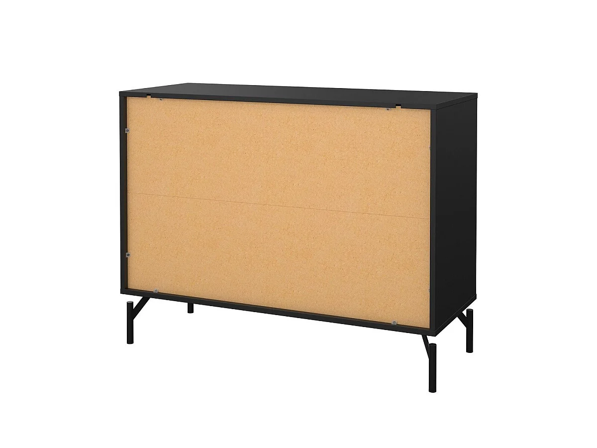 Ladekast met 3 lades matzwart met metalen onderstel B98,7 cm – BORA