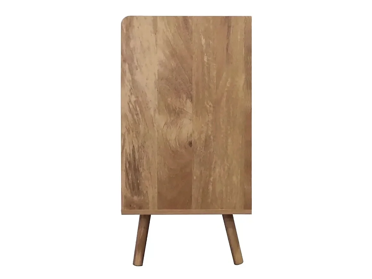 Commode 3 tiroirs avec façades en rotin naturel L80 cm - PALMO