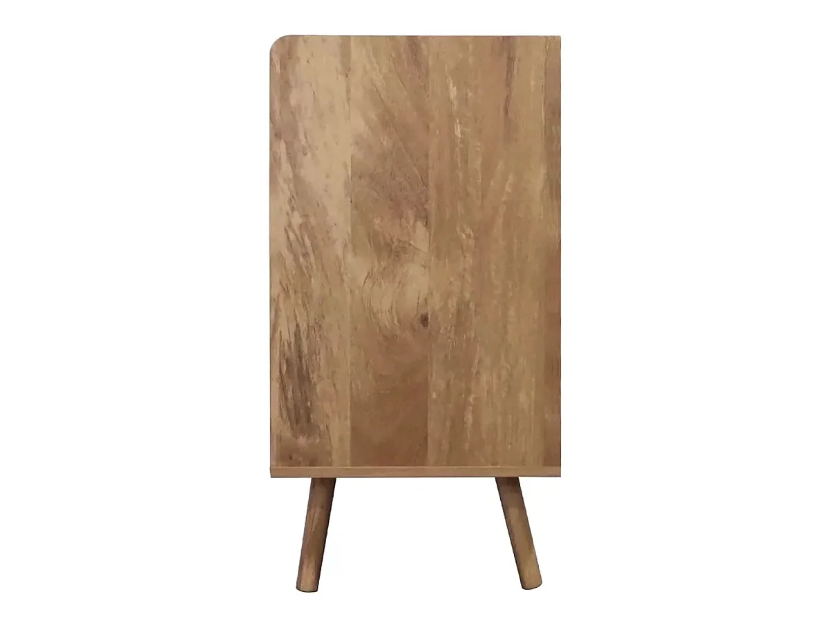 Commode 3 tiroirs avec façades en rotin naturel L80 cm - PALMO
