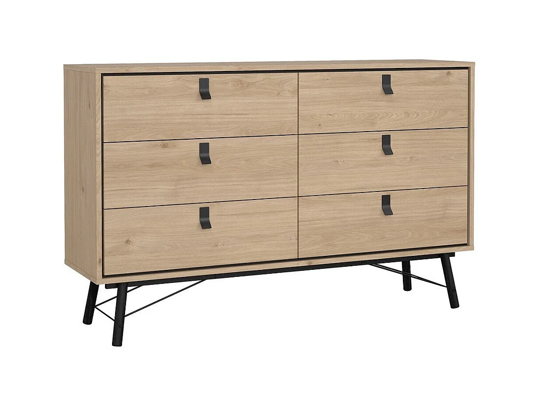 Dubbele ladekast met 6 lades en metalen onderstel B150,3 cm – JOYCE