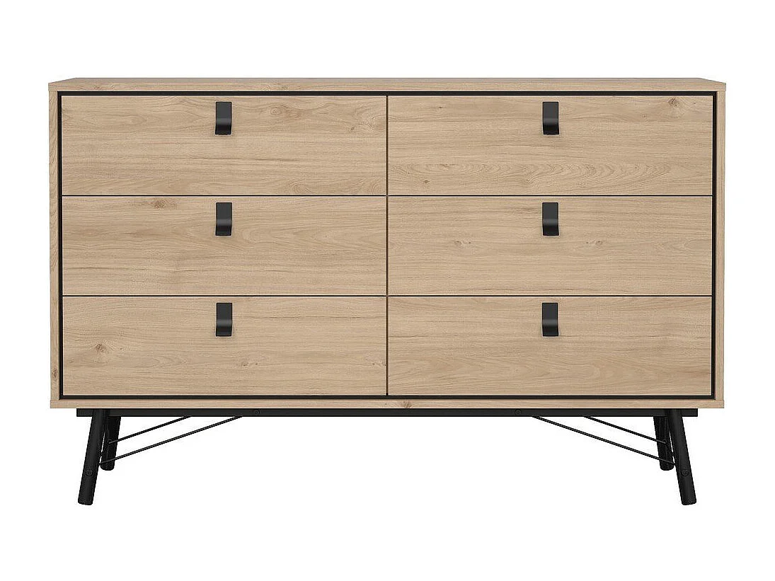 Commode double 6 tiroirs avec piètement métallique L150,3 cm - JOYCE