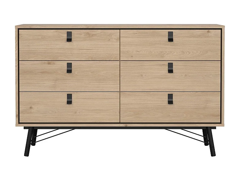 Dubbele ladekast met 6 lades en metalen onderstel B150,3 cm – JOYCE