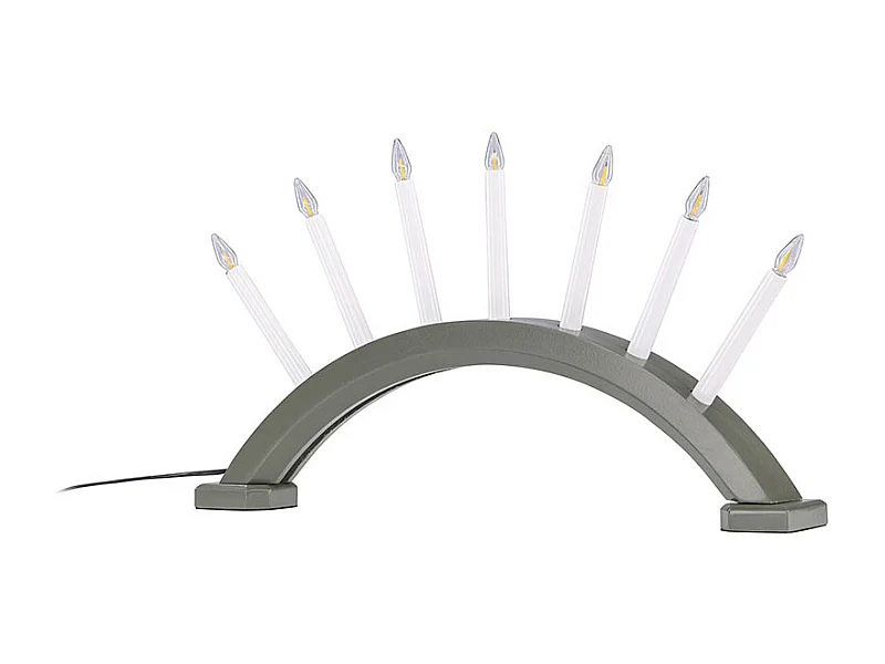 Soporte de adviento eléctrico Kebnekaise de 7 luces de color verde.