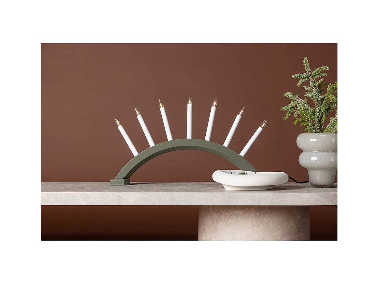 Lampe à Poser Bougeoir Design "Kebnekaise" 55cm Vert