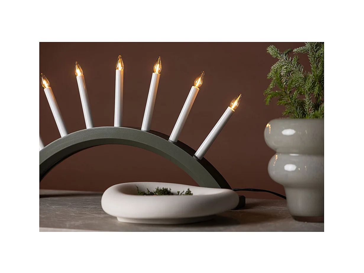 Lampe à Poser Bougeoir Design "Kebnekaise" 55cm Vert