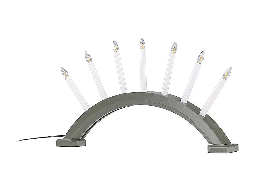 Soporte de adviento eléctrico Kebnekaise de 7 luces de color verde.