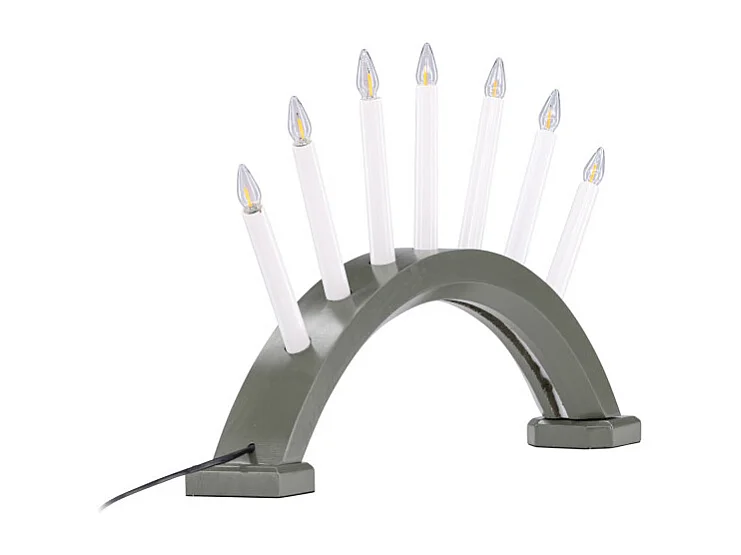 Soporte de adviento eléctrico Kebnekaise de 7 luces de color verde.