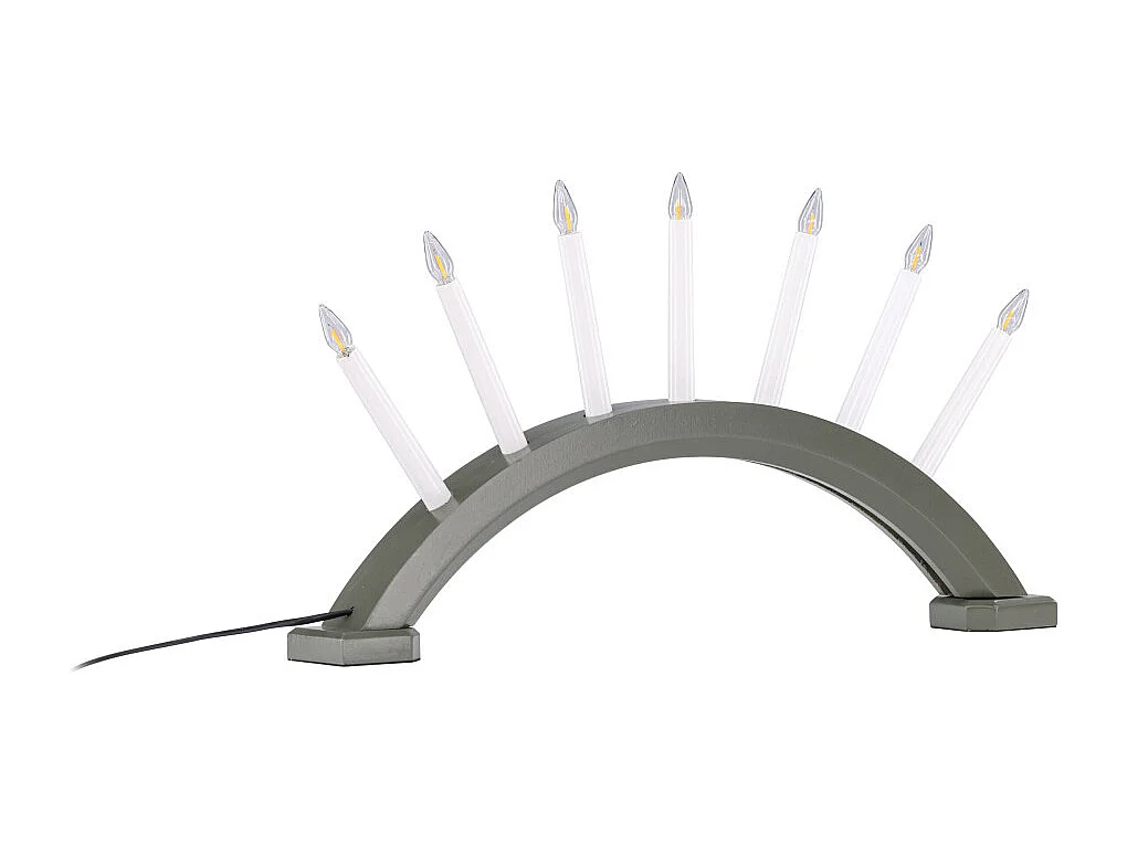 Soporte de adviento eléctrico Kebnekaise de 7 luces de color verde.