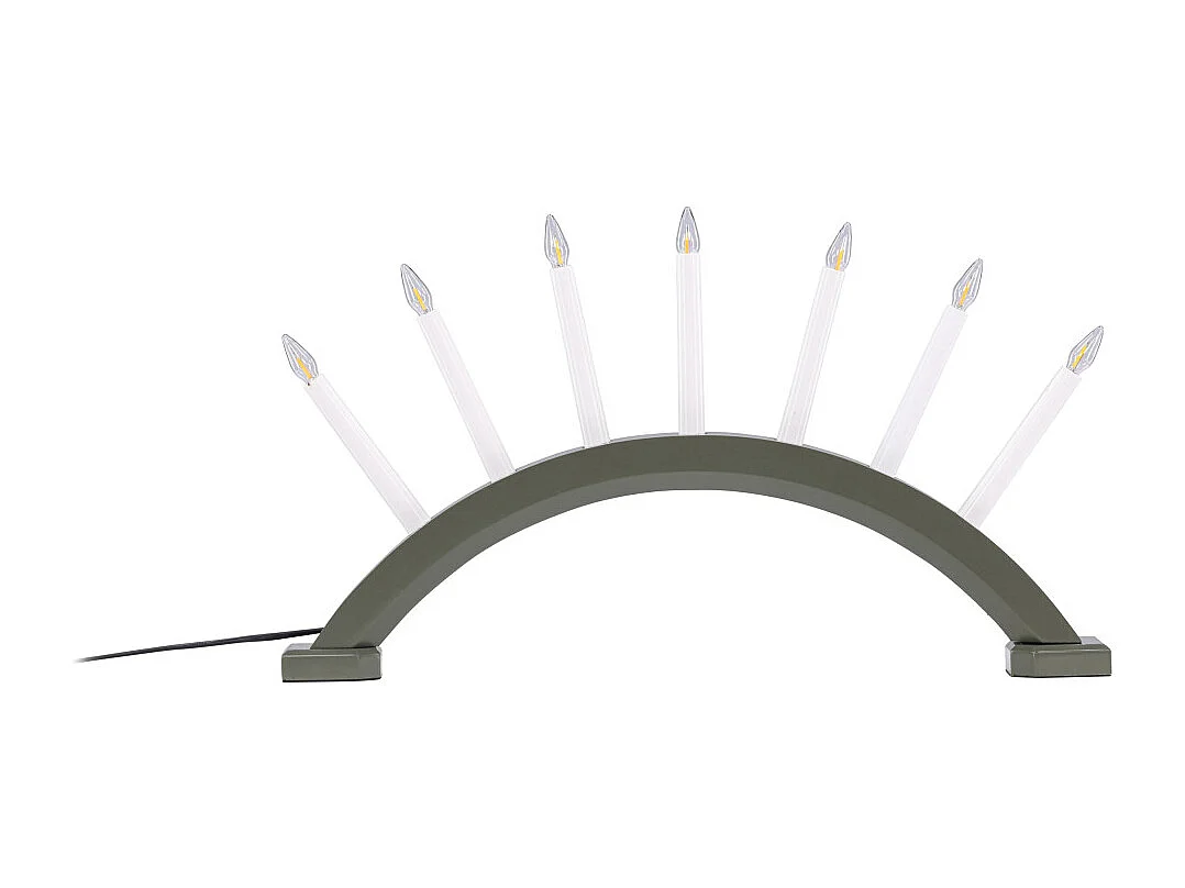 Soporte de adviento eléctrico Kebnekaise de 7 luces de color verde.