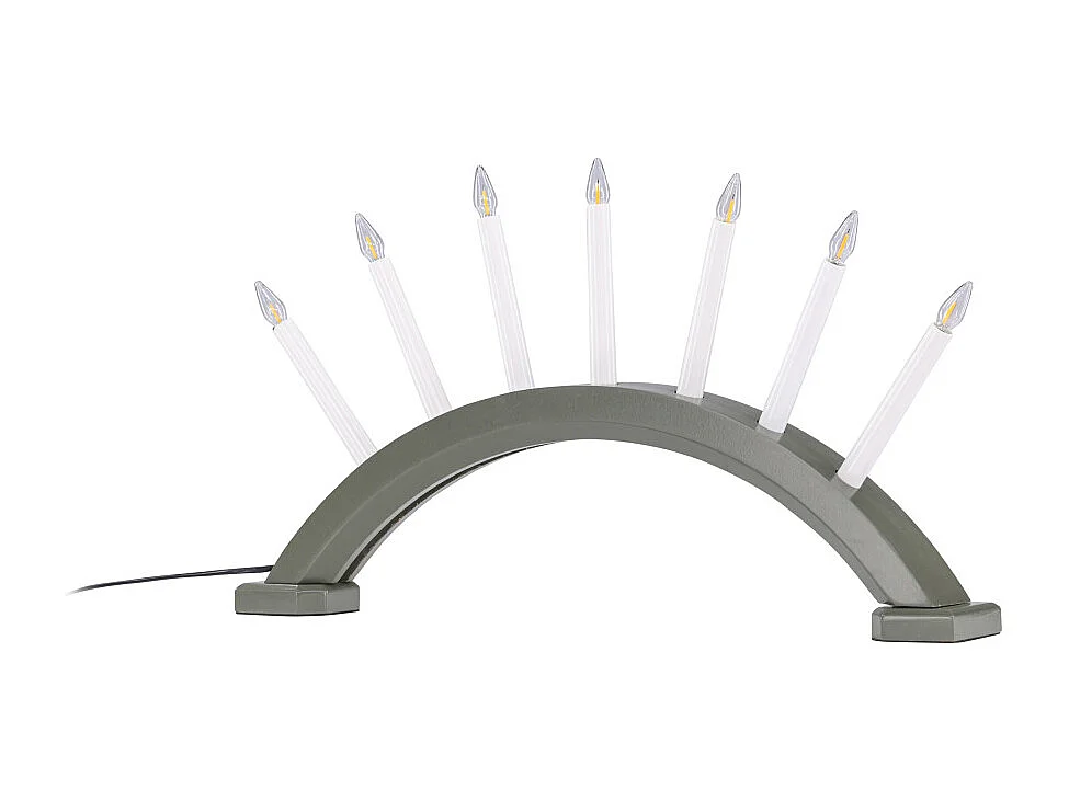 Soporte de adviento eléctrico Kebnekaise de 7 luces de color verde.