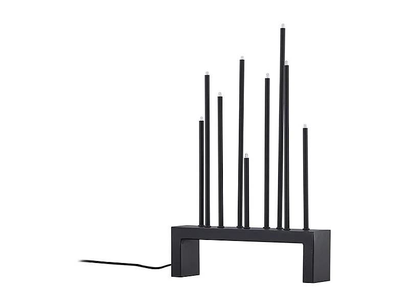 Vallåsen - Soporte de adviento eléctrico, 9 luces, color negro.
