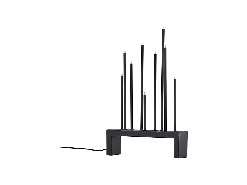 Vallåsen - Soporte de adviento eléctrico, 9 luces, color negro.