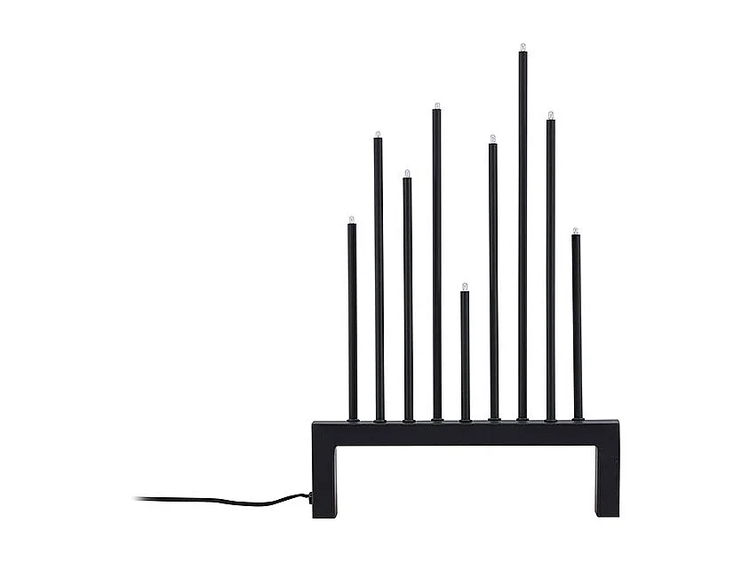 Vallåsen - Soporte de adviento eléctrico, 9 luces, color negro.