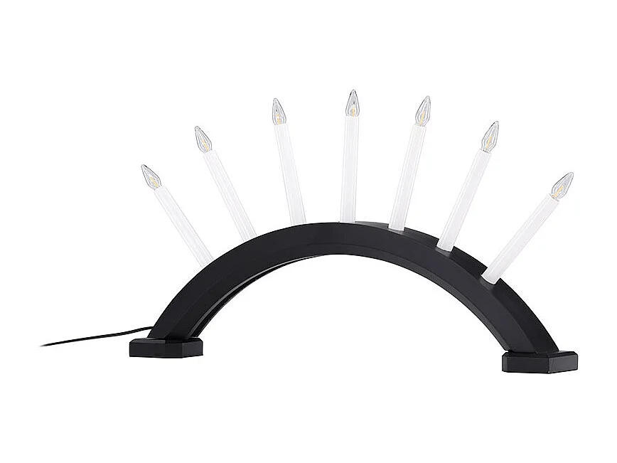 Kebnekaise - Soporte de adviento eléctrico con 7 luces, color negro.