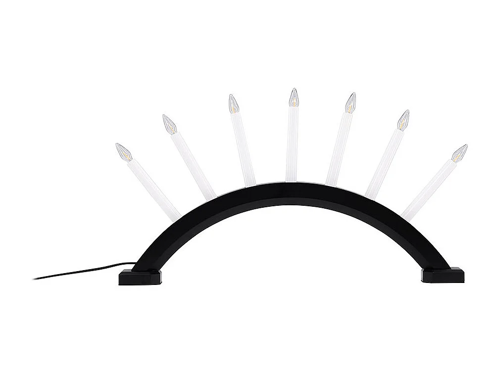 Kebnekaise - Soporte de adviento eléctrico con 7 luces, color negro.