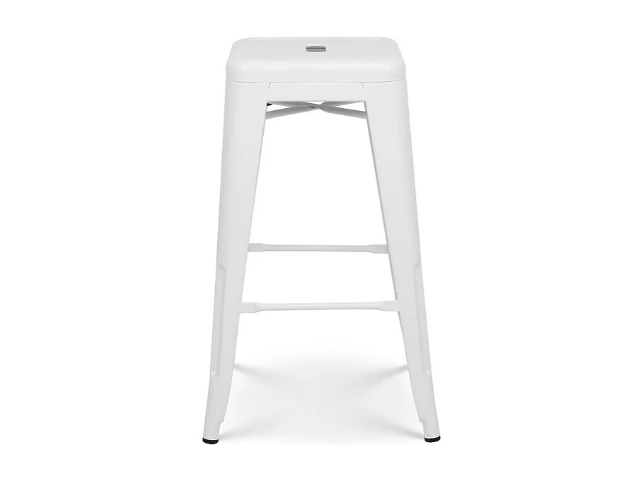 Tabouret de bar en métal blanc mat style industriel - Hauteur 66 cm