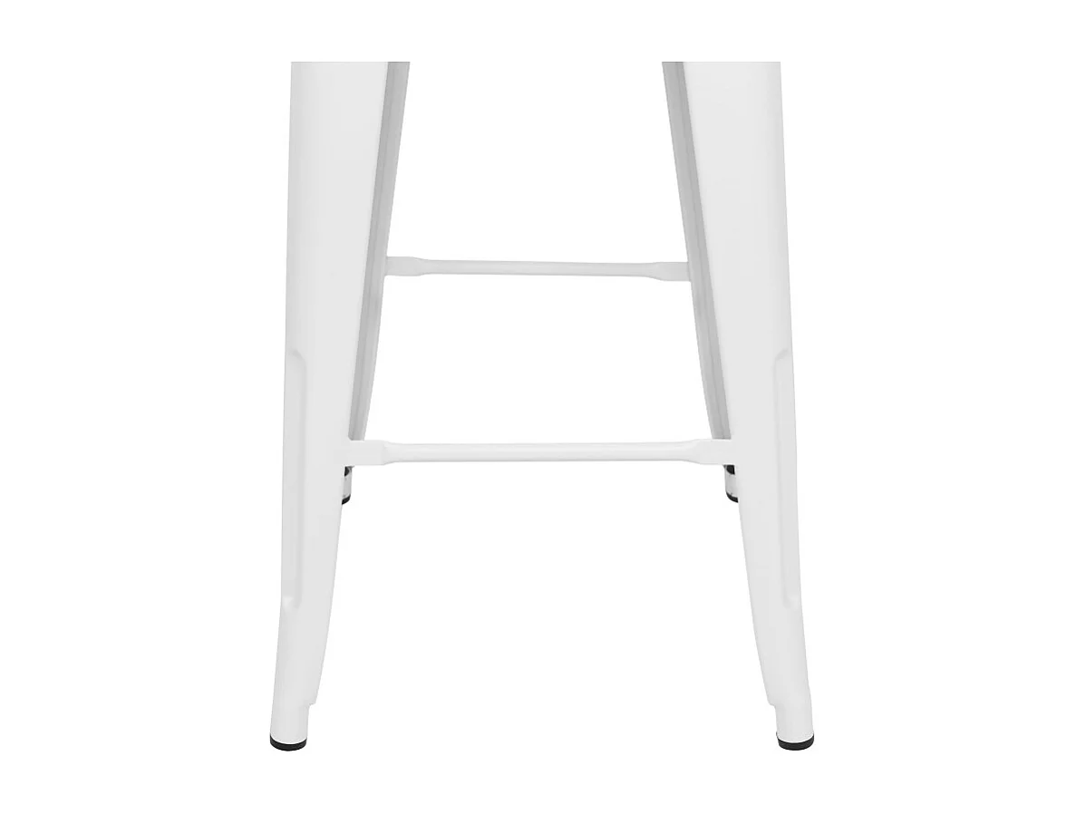 Tabouret de bar en métal blanc mat style industriel - Hauteur 66 cm