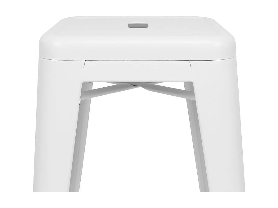 Tabouret de bar en métal blanc mat style industriel - Hauteur 66 cm