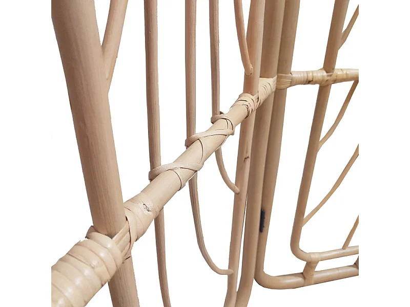 Paravent H. 180 cm en rotin naturel ajouré formes organiques – HAZEL