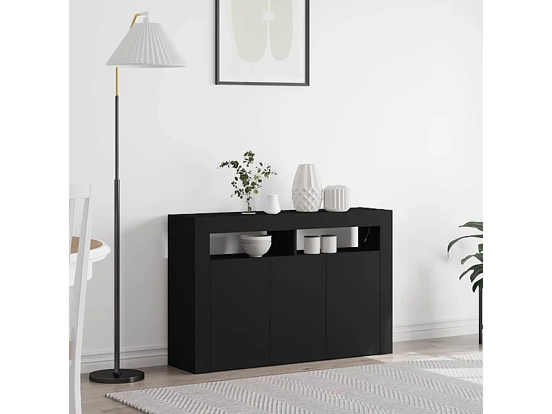 Credenza Nero 116 x 30 x 75 cm Legno multistrato